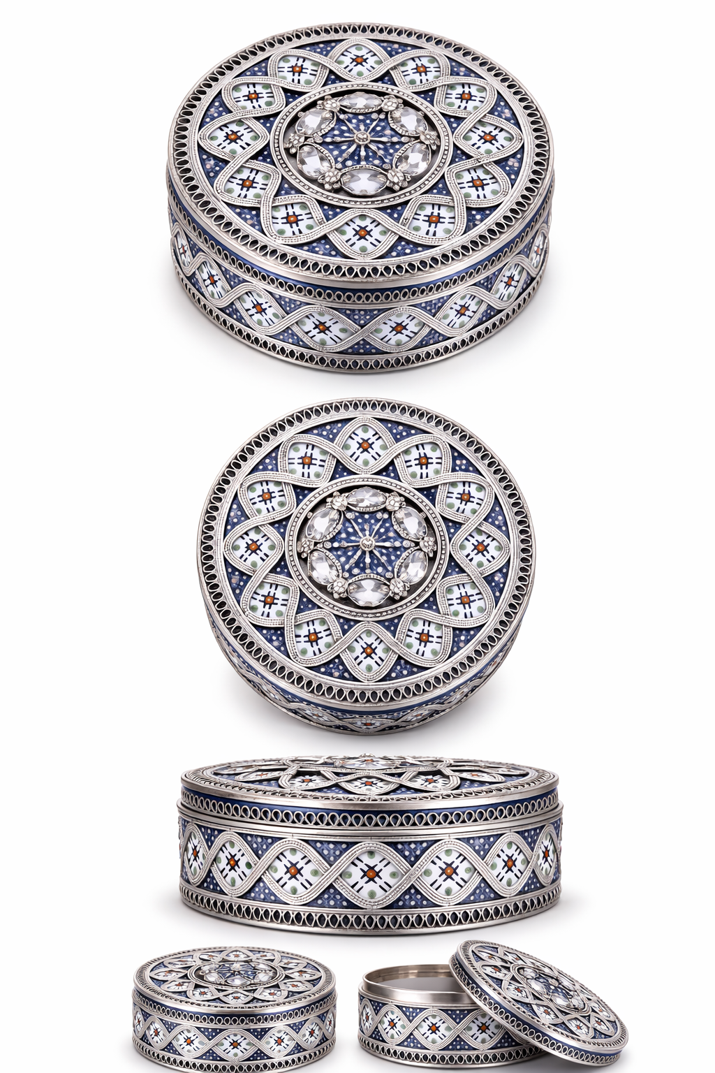 Flacon encensoir traditionnel marocain en poterie avec fil métallique fait main