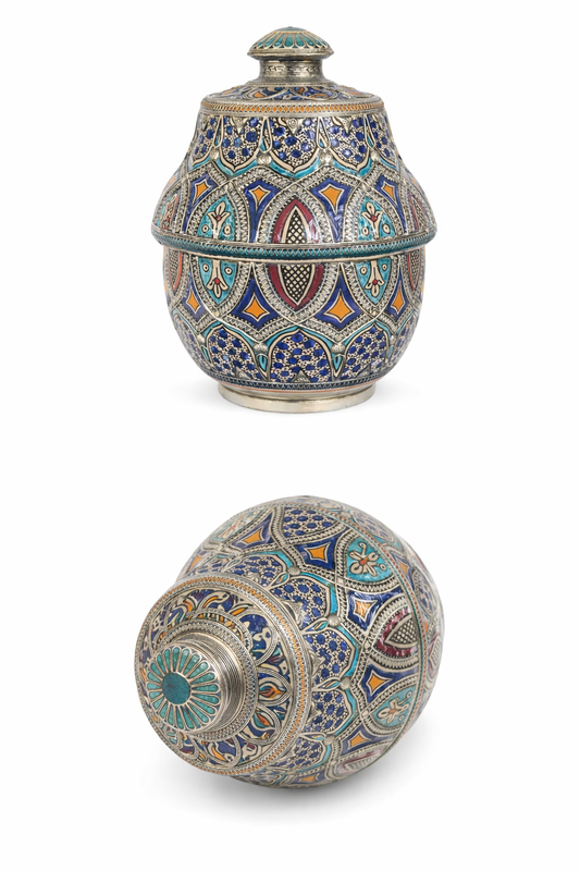 Petit bol décoratif traditionnel en poterie avec fil métallique fait main