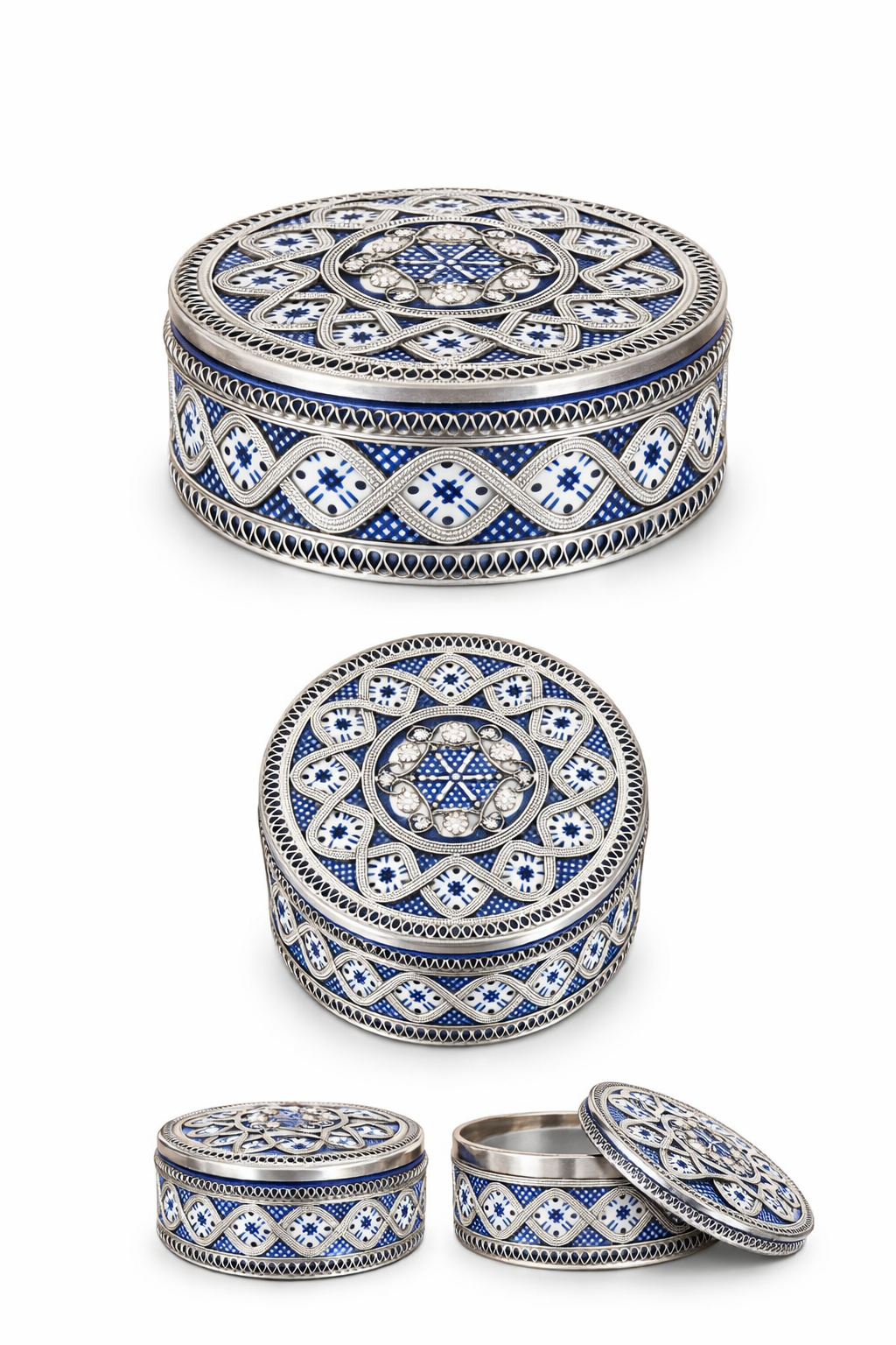 Flacon encensoir traditionnel marocain en poterie avec fil métallique fait main