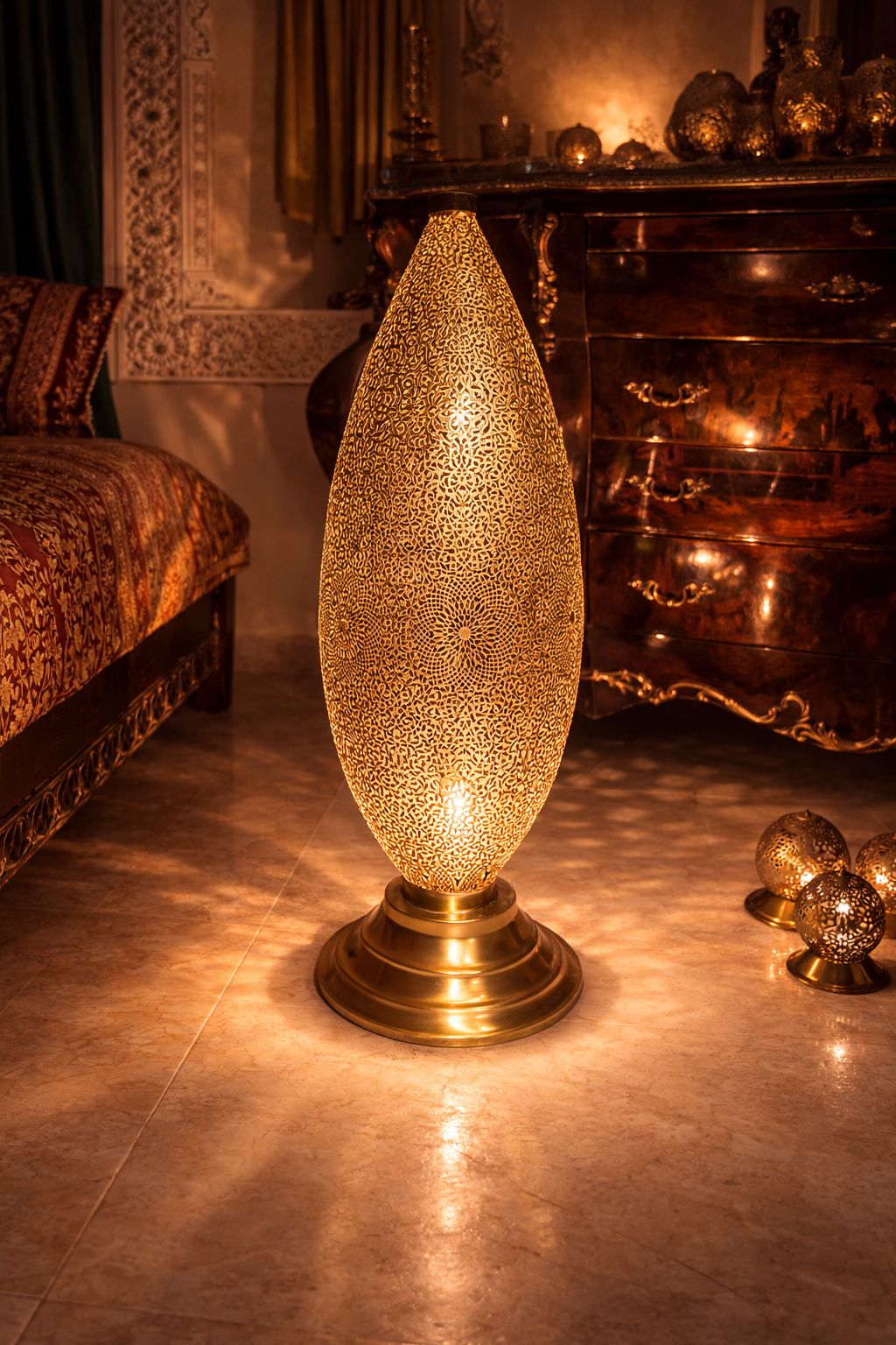 Abat-jour œuf bouche ouverte en cuivre