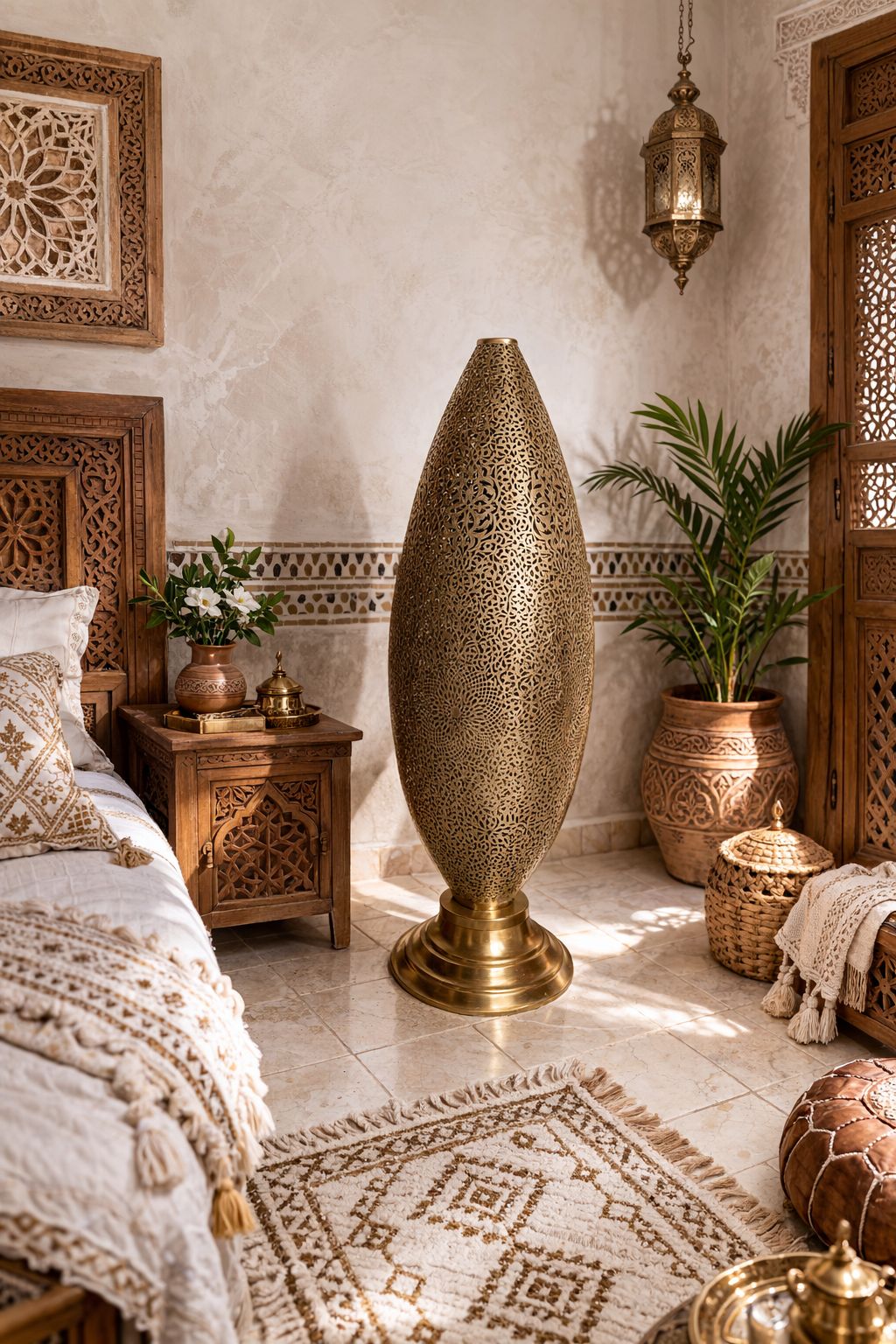 Abat-jour œuf bouche ouverte en cuivre