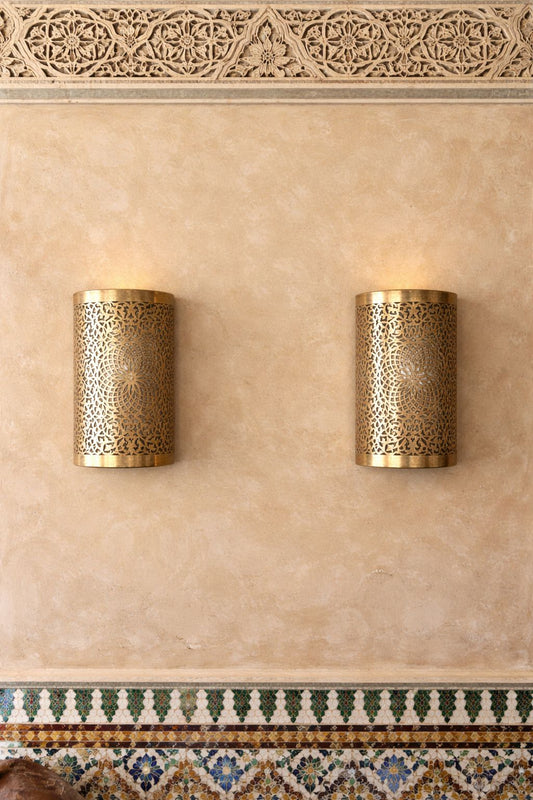 Applique murale cylindre en cuivre