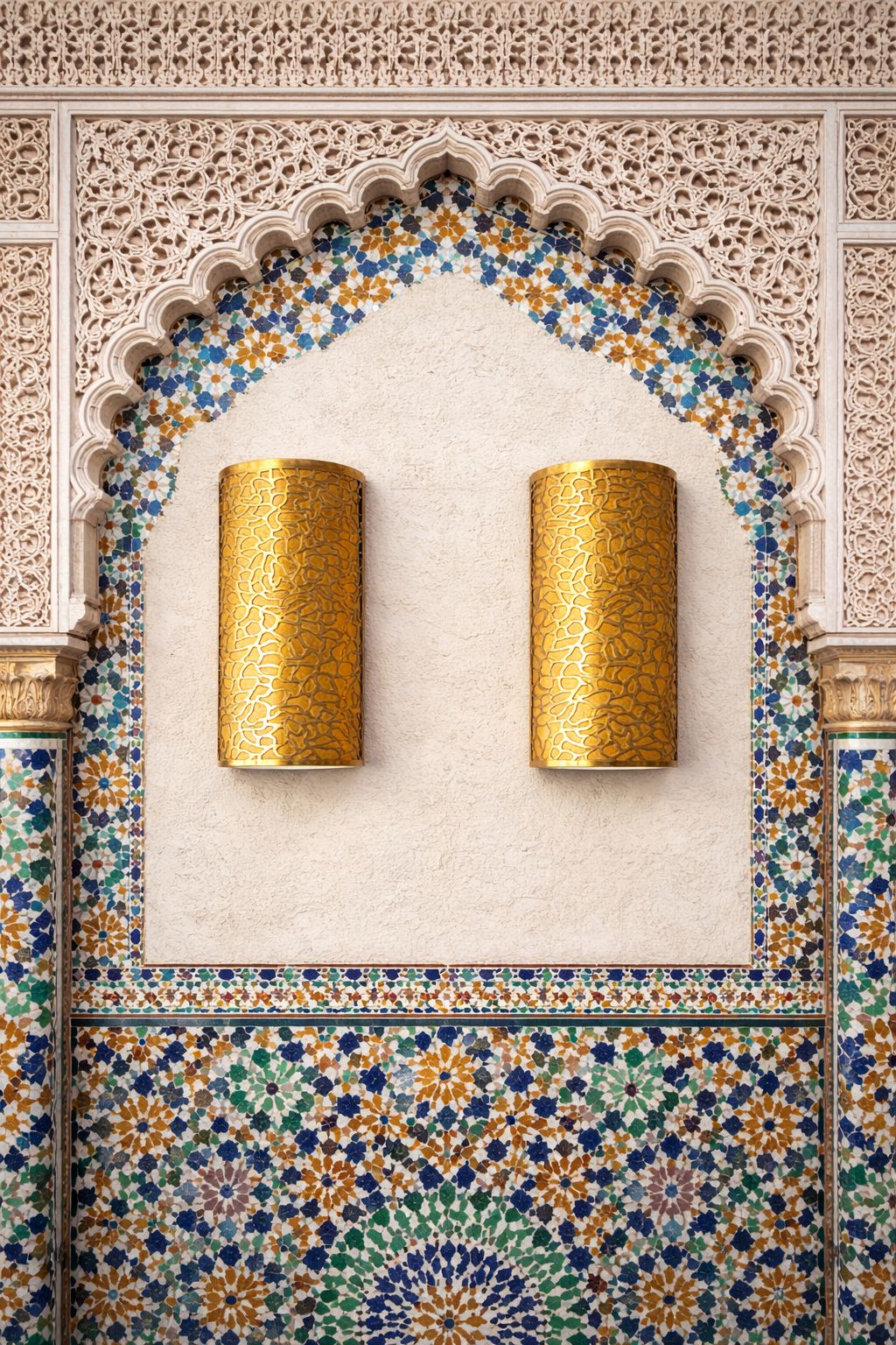 Applique murale cylindre en cuivre