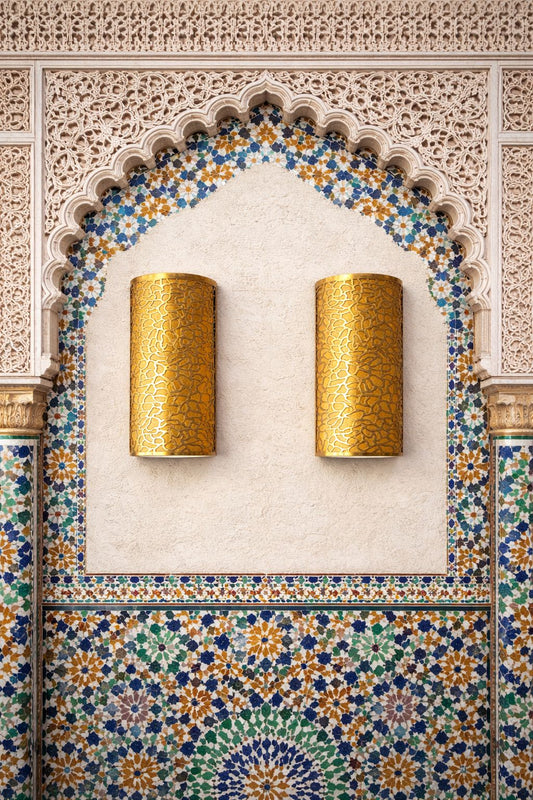 Applique murale cylindre en cuivre