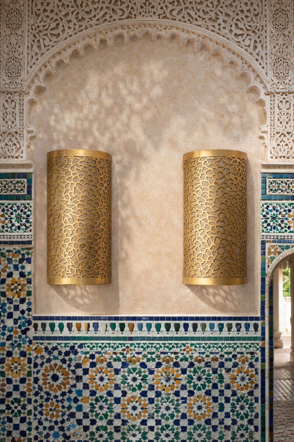 Applique murale cylindre en cuivre