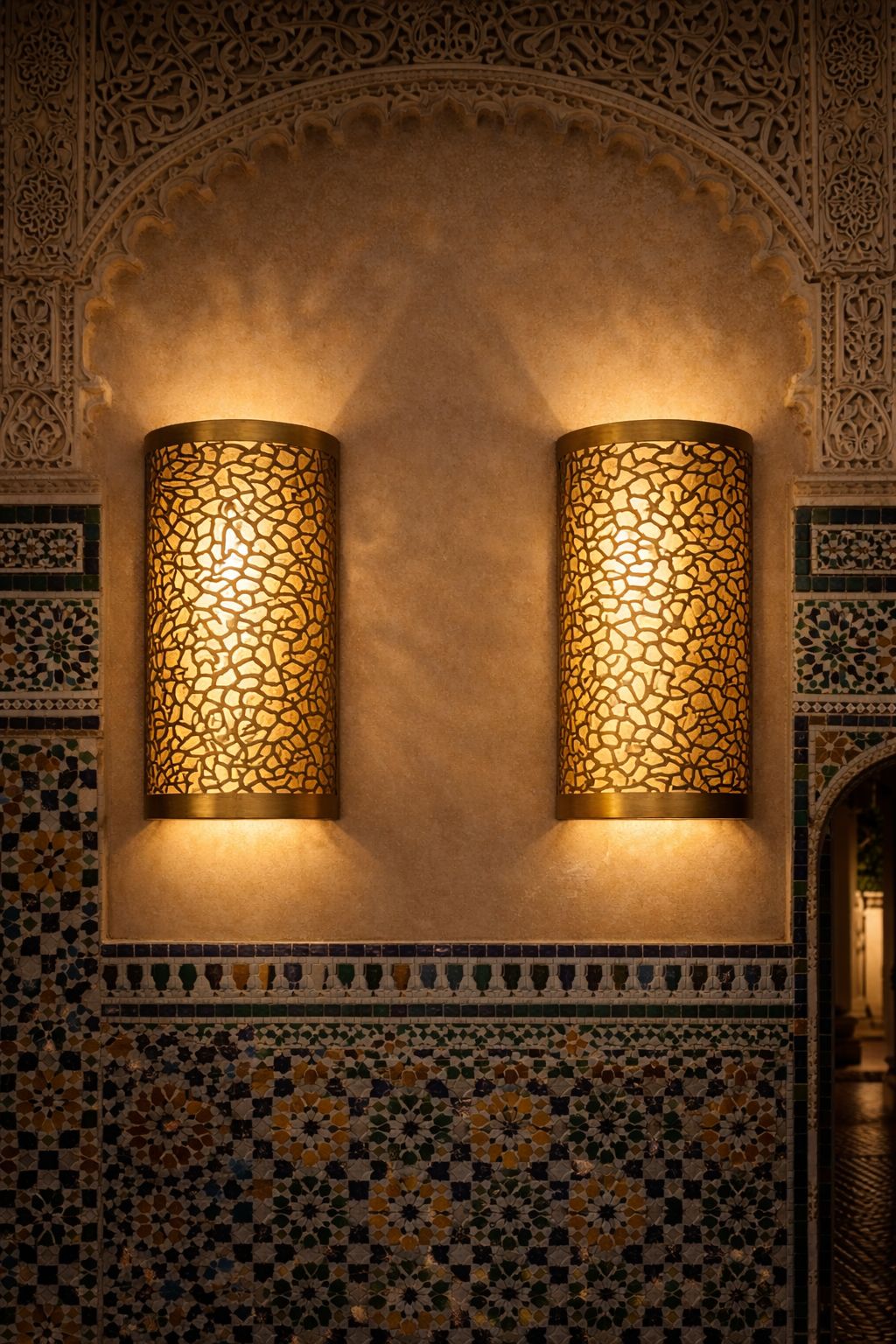 Applique murale cylindre en cuivre