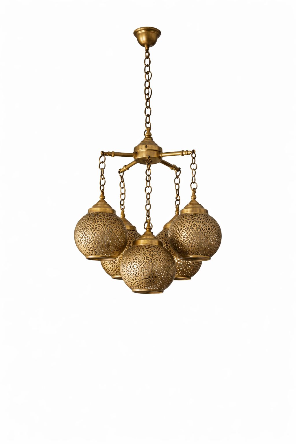 Suspension en cuivre à 5 boules