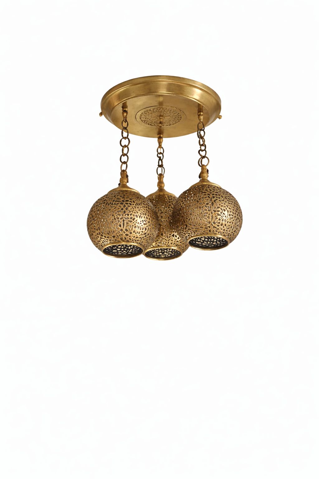 Suspension en cuivre à 3 boules