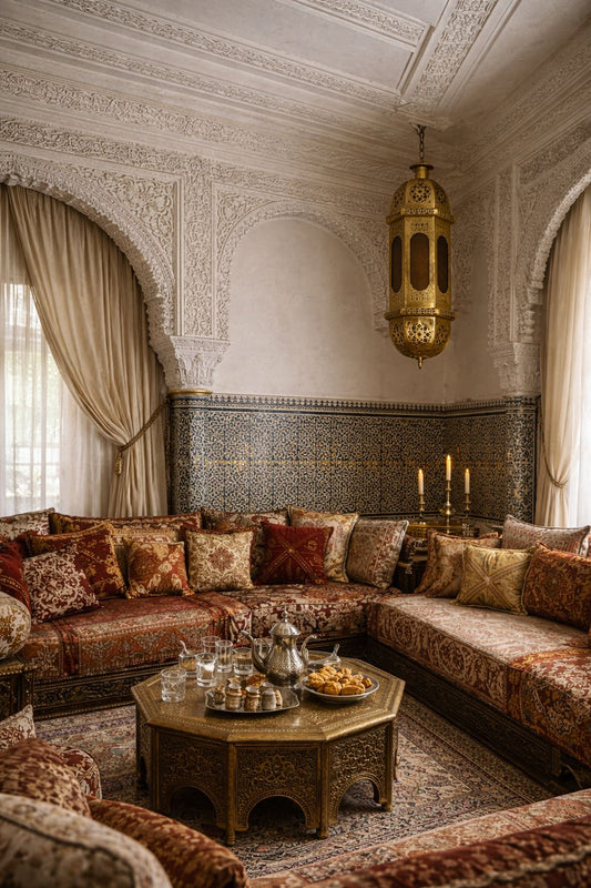 Suspension cylindre en cuivre et verre irakien