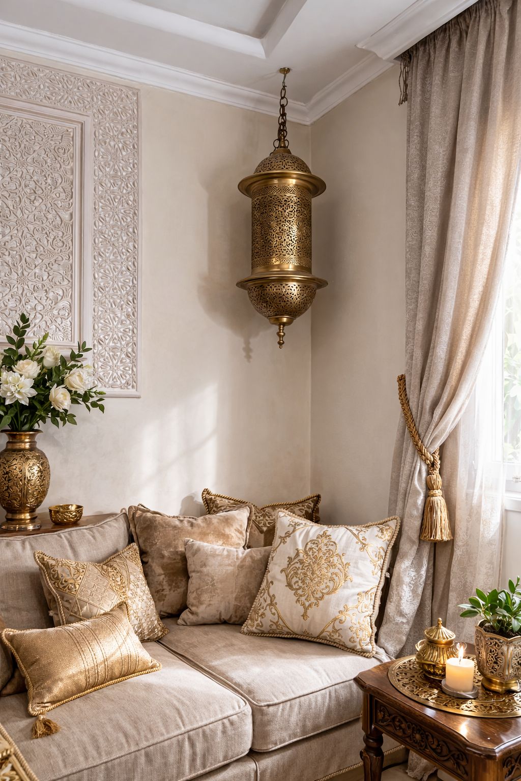 Suspension cylindre en cuivre