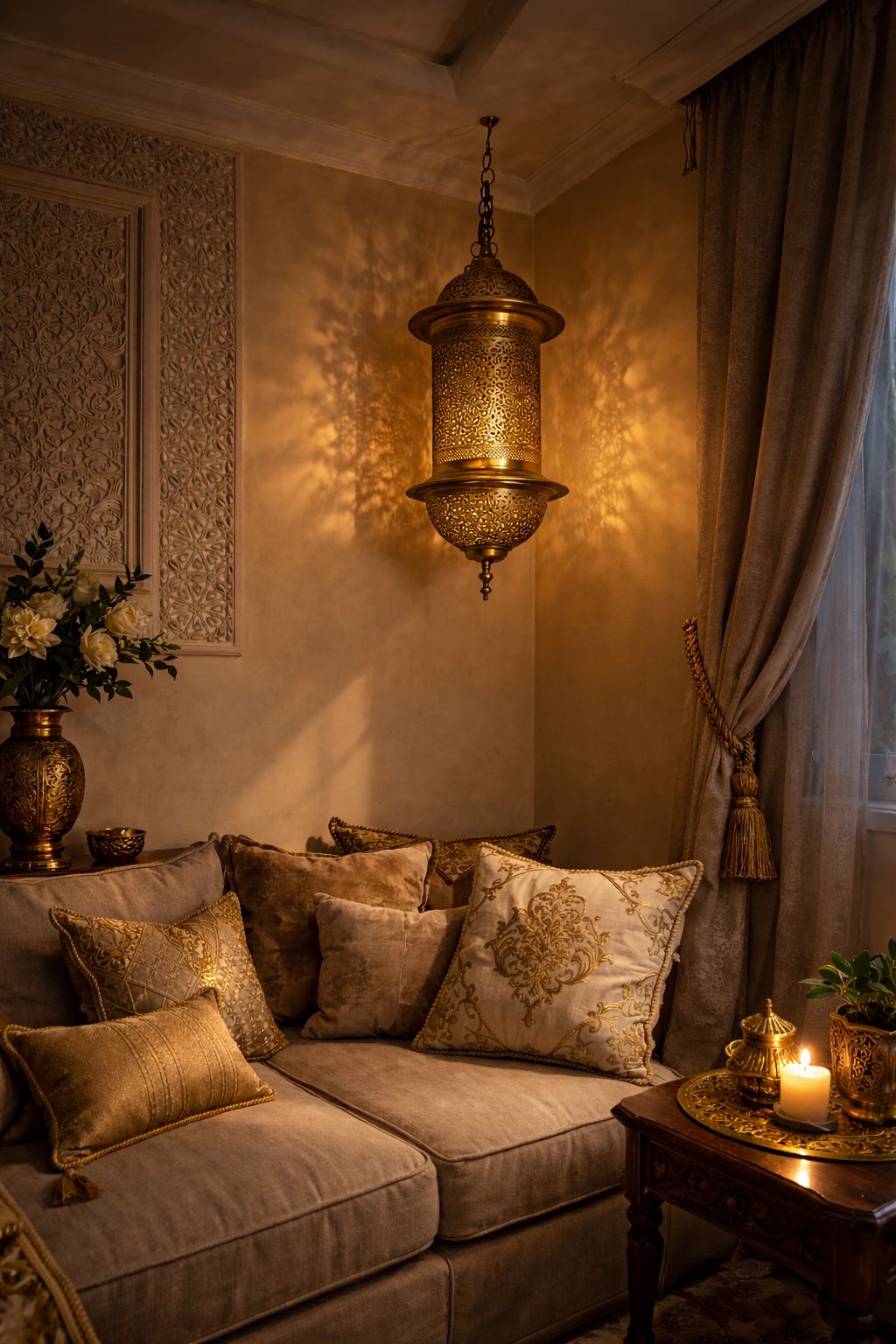 Suspension cylindre en cuivre