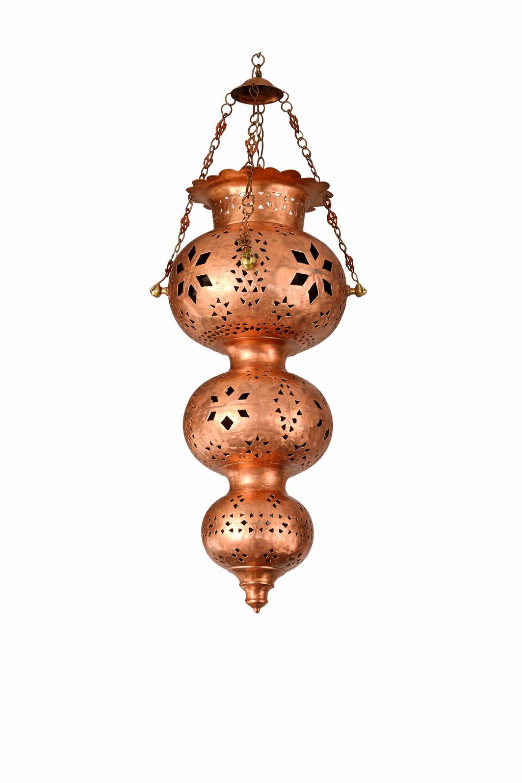 Suspension antique et rare en cuivre rouge