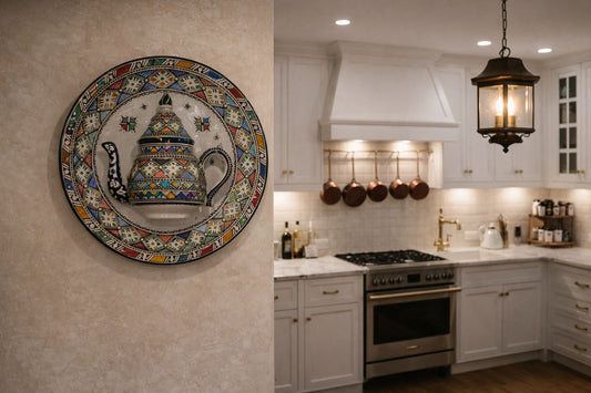 Assiette de lampe traditionnelle en terre cuite faite main