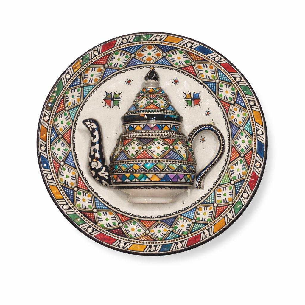 Assiette de lampe traditionnelle en terre cuite faite main