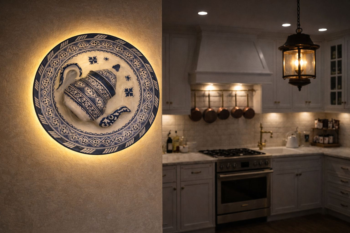 Handmade traditional terracotta lamp plate