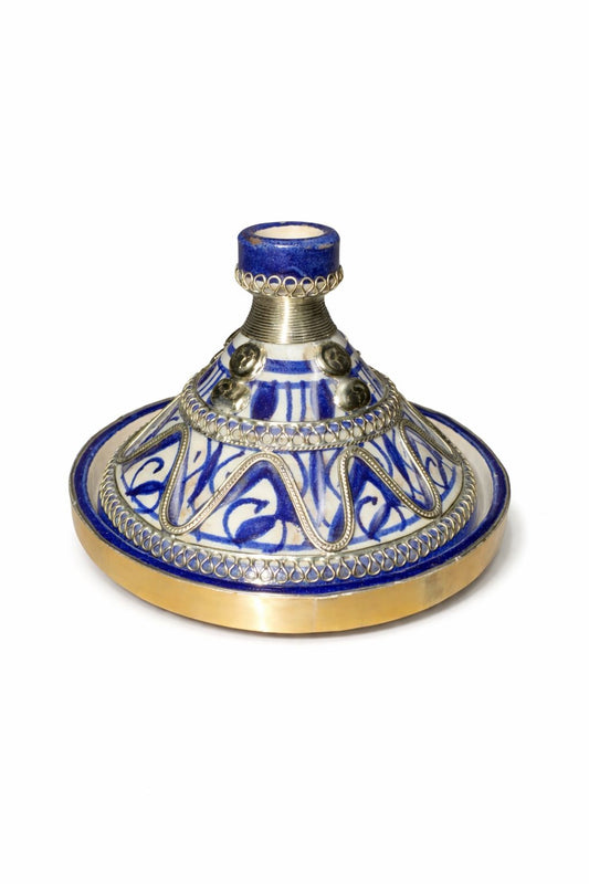 Tajine pour épices traditionnel en terre cuite avec fil métallique fait main