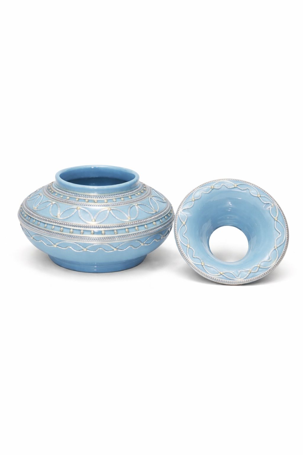 Cendrier décoratif traditionnel marocain en poterie avec fil métallique fait main