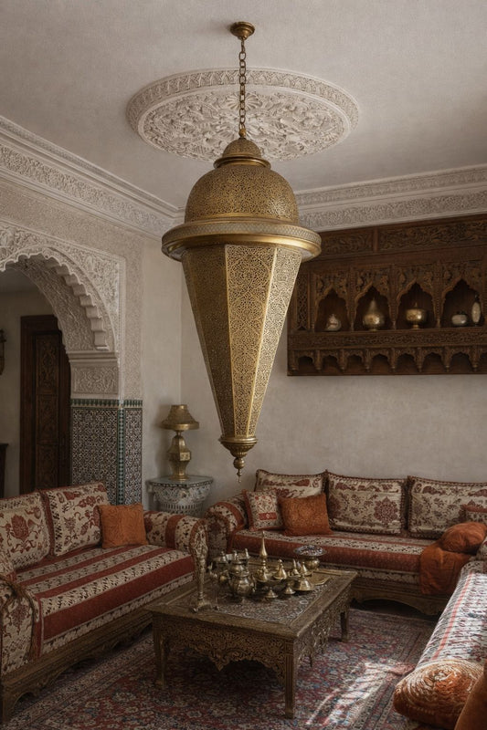 Lustre goutte inversée en cuivre