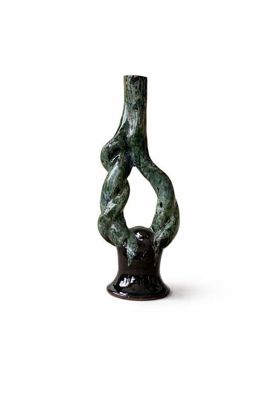 Bouteille décorative en terre cuite faite main