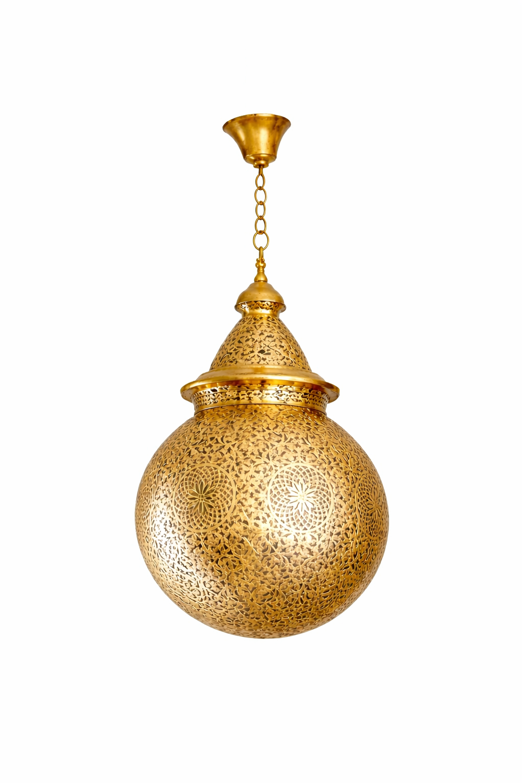 Suspension grande boule en cuivre