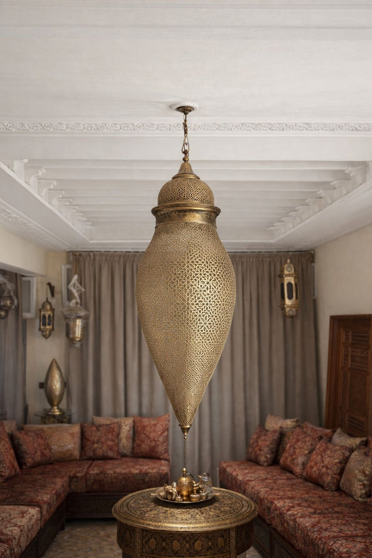 Lustre amande en cuivre