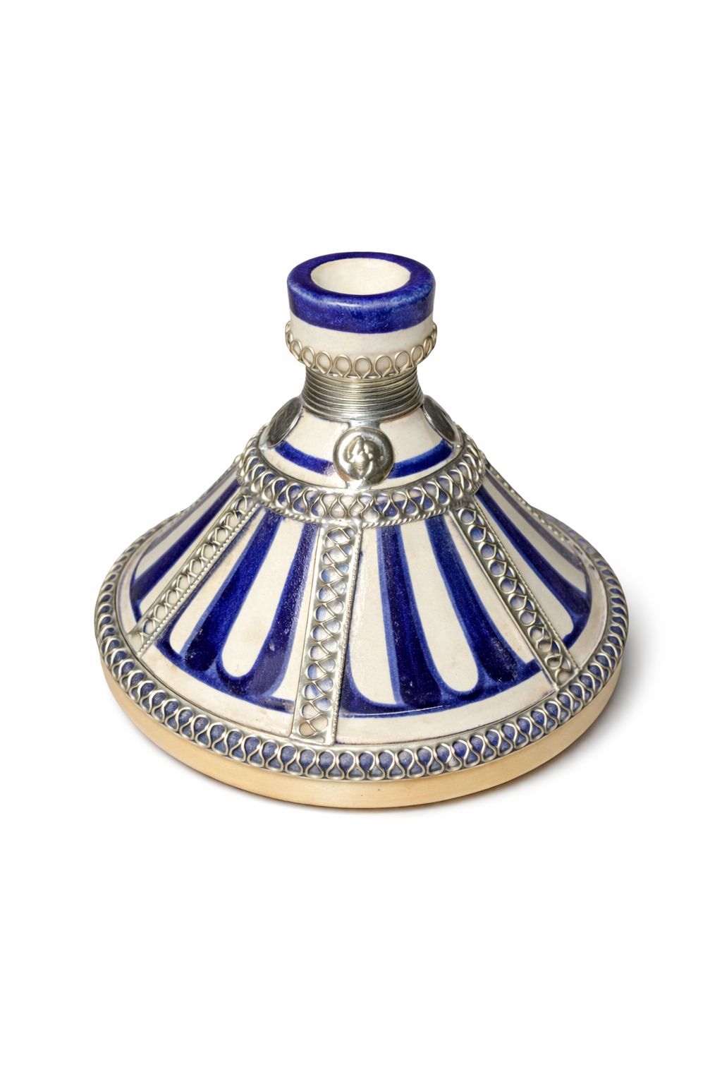 Tajine pour épices traditionnel en terre cuite avec fil métallique fait main