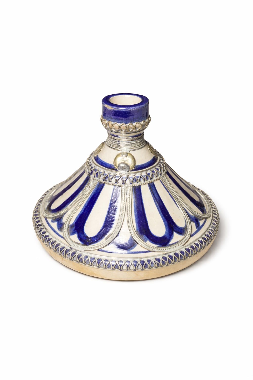Tajine pour épices traditionnel en terre cuite avec fil métallique fait main